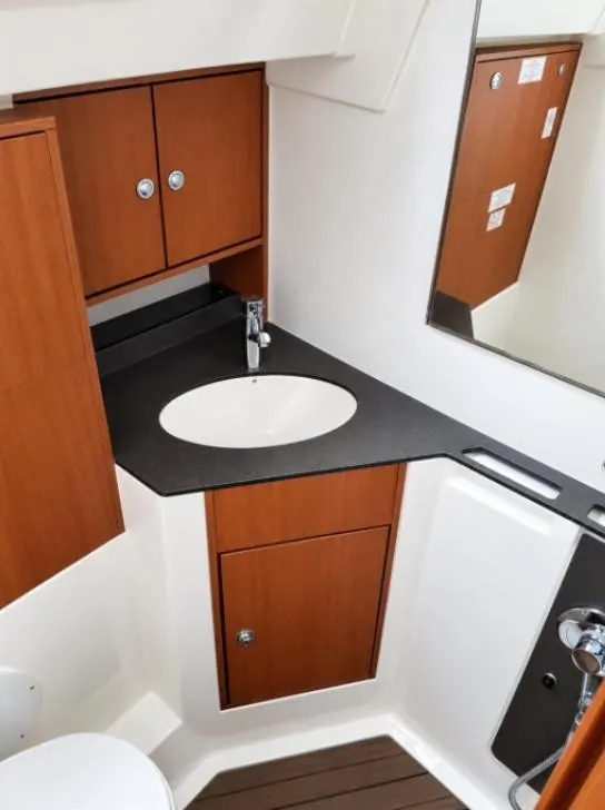 Bathroom on the Bavaria Cruiser 45