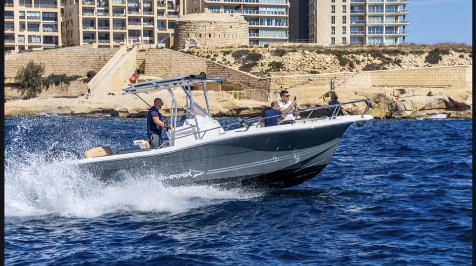 Guests on the White Shark 25 cruising along the Malta coast